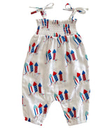 Firecrackers / Organic Smocked Jumpsuit