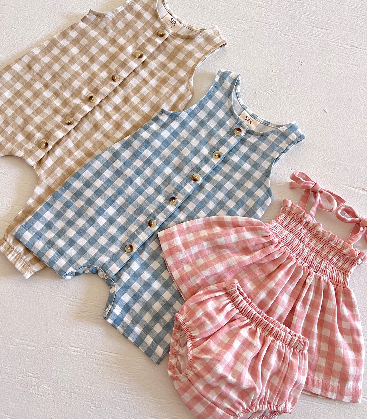 Blue Gingham / Organic Bay Shortie