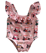 Pink Golf Cart / Isla Swimsuit / UPF 50+