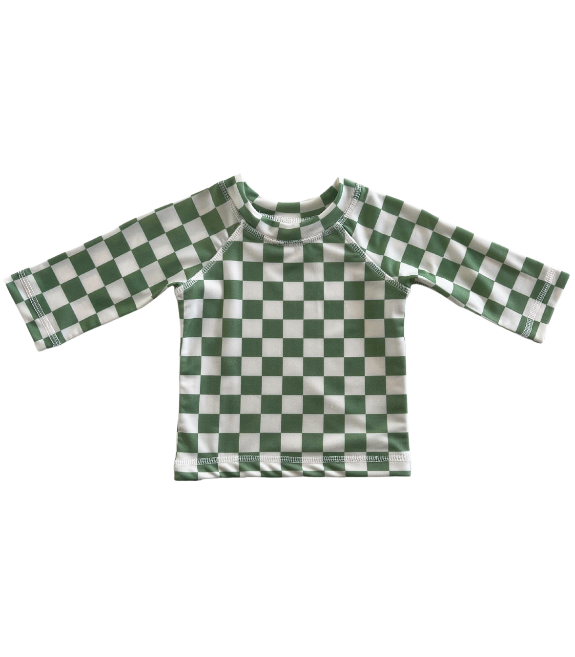 Lime Checkerboard / Maui Rashguard / UPF 50+