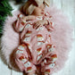 Snowman Pink / Organic Long Sleeve Ruffle Jumpsuit