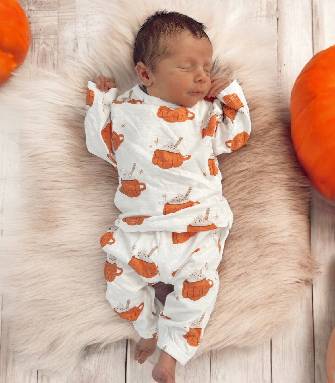 Pumpkin Mug / Organic Long Sleeve Tee & Pant Set