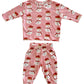 Snowman Pink / Organic Long Sleeve Tee & Pant Set