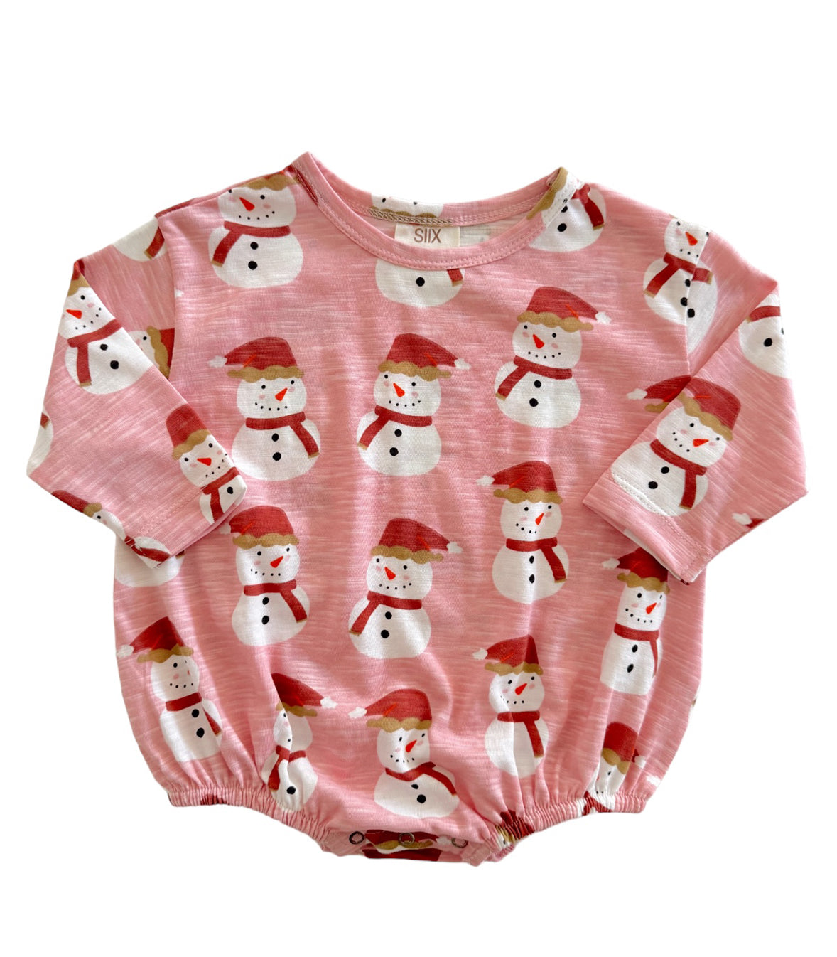 Snowman Pink / Organic Long Sleeve T-Shirt Bubble