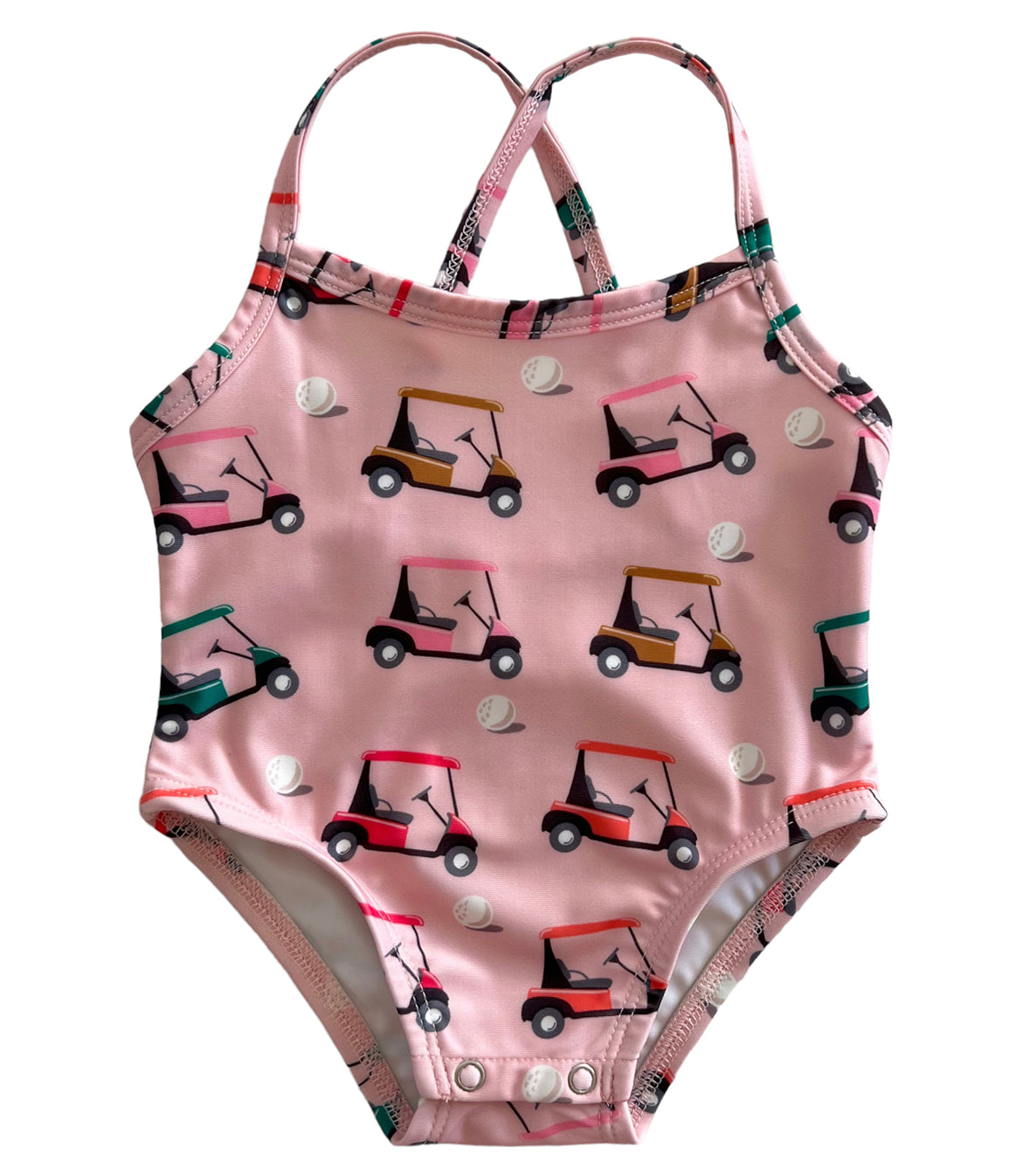 Pink Golf Cart / Marina Swimsuit / UPF 50+