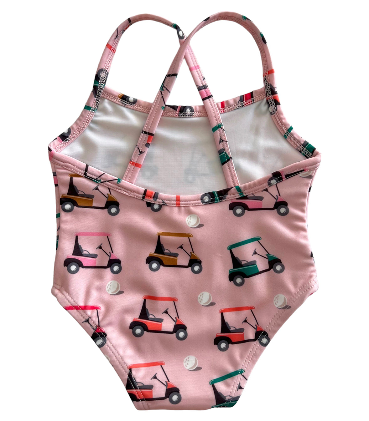 Pink Golf Cart / Marina Swimsuit / UPF 50+