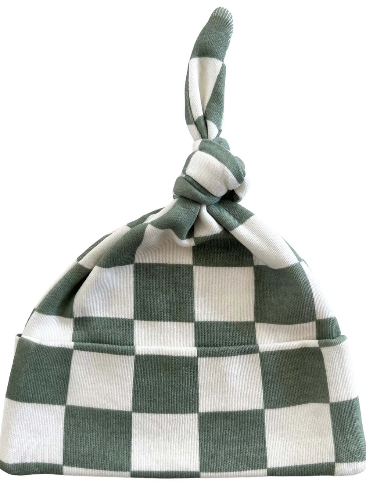 Matcha Milkshake Checkerboard / Organic Beanie