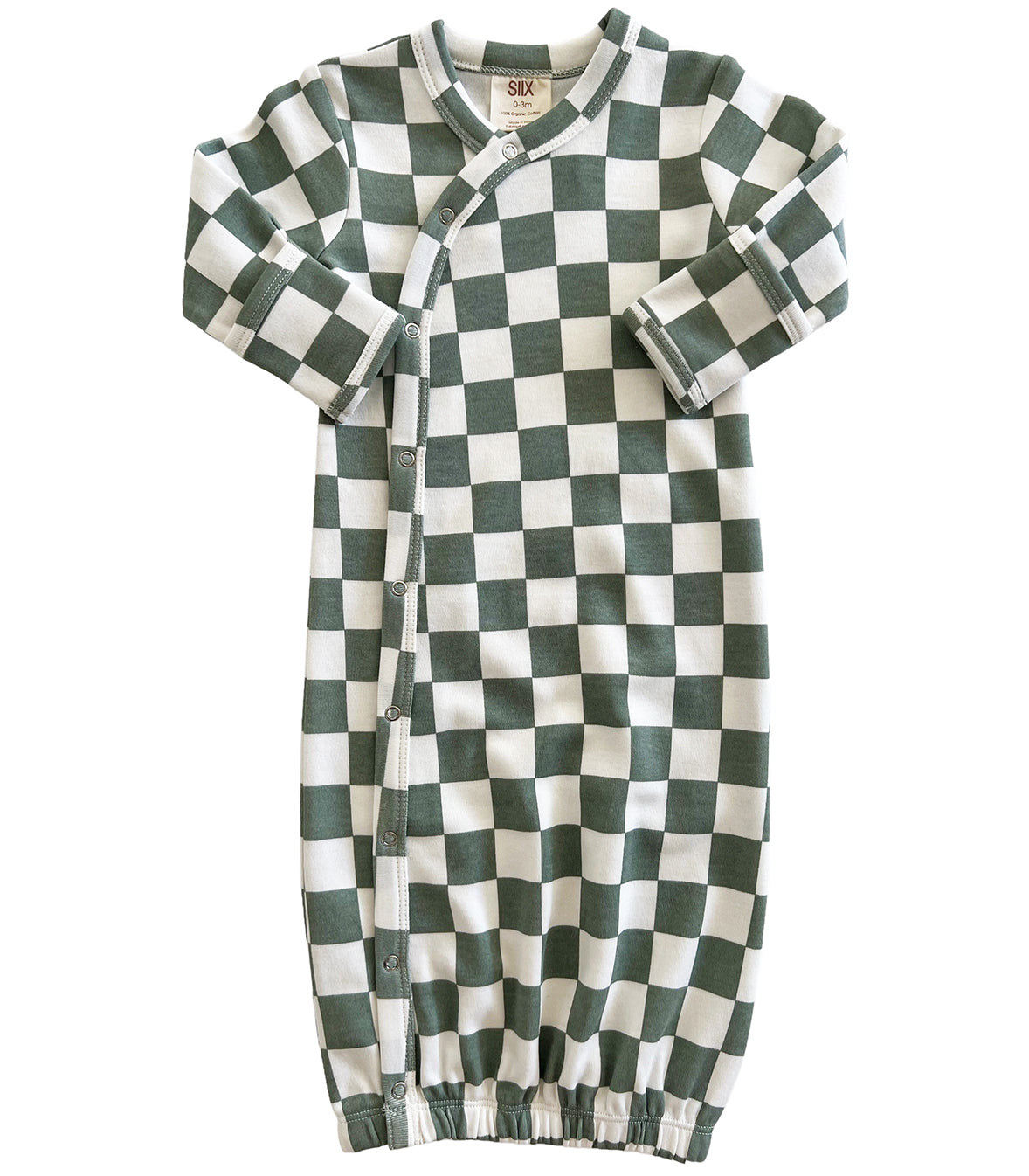 Matcha Milkshake Checkerboard / Organic Gown