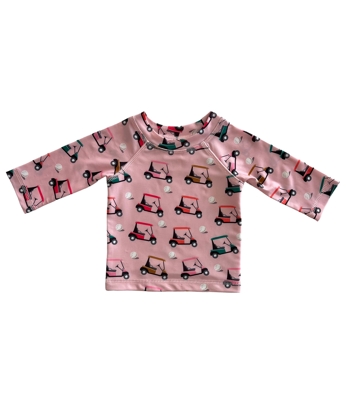 Pink Golf Cart / Maui Rashguard / UPF 50+