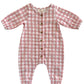 Pink Gingham / Organic Long Sleeve Bay Jumpsuit