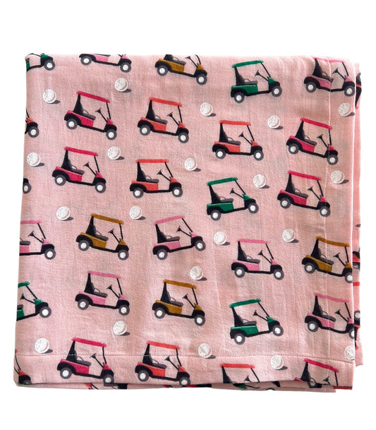 Pink Golf Cart / Organic Swaddle