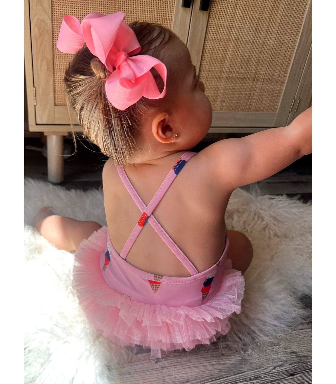 Pink Ice Cream / Ariel Tutu Swimsuit / UPF 50+