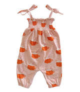 Pumpkin Mug Pink / Organic Smocked Jumpsuit