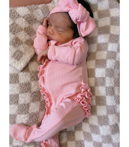 LydaBaby Pink Tiny Hearts Smock Collection Footie main image 1