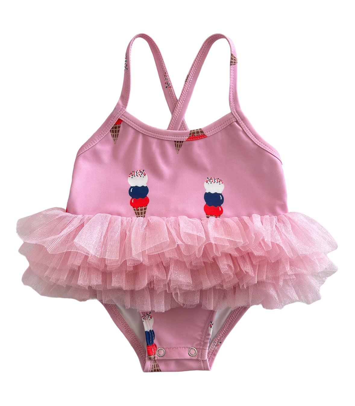 Pink Ice Cream / Ariel Tutu Swimsuit / UPF 50+