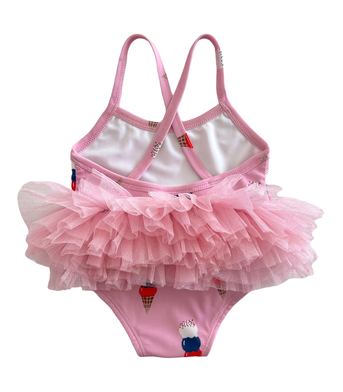 Pink Ice Cream / Ariel Tutu Swimsuit / UPF 50+