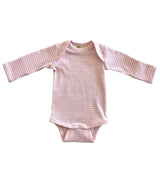 Pink Stripe / Organic Ribbed Long Sleeve Bodysuit