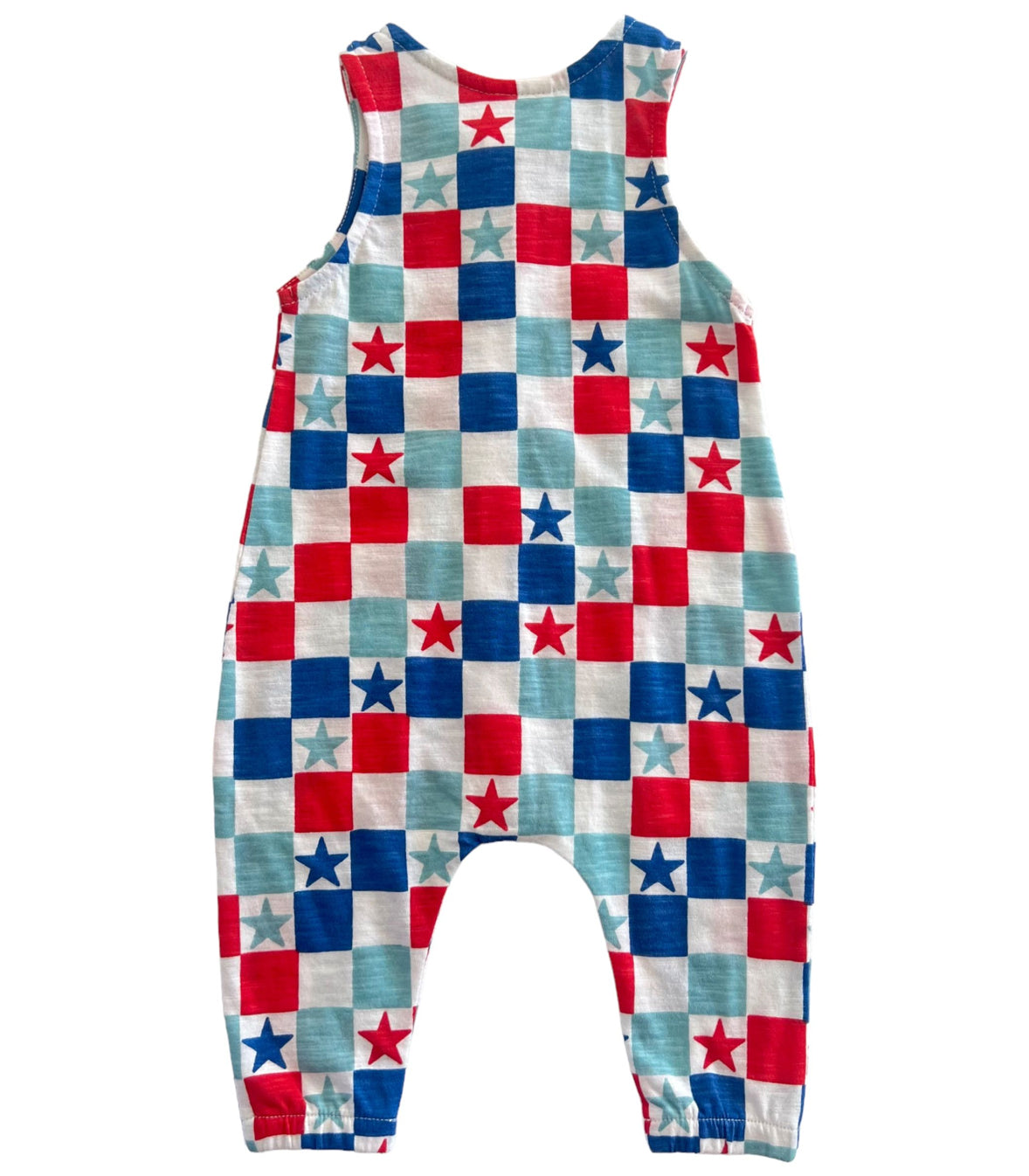 Red, White & Blue Checkerboard / Organic Bay Jumpsuit