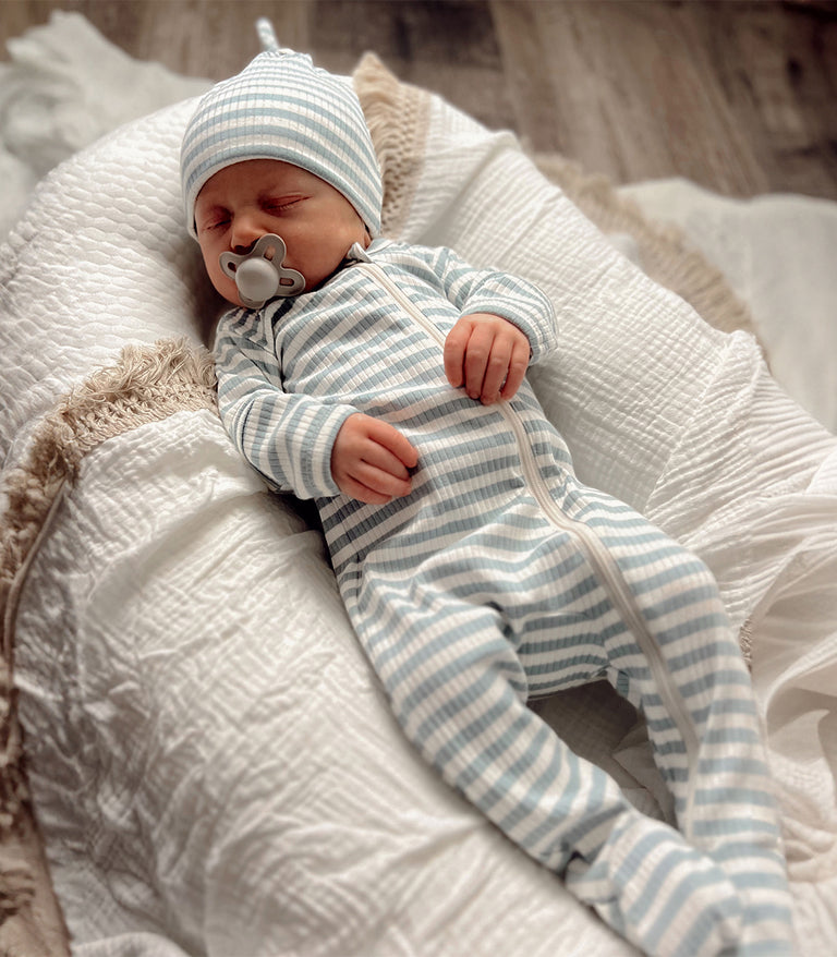 Sailor Stripe Footie-Blue