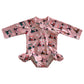 Pink Golf Cart / Skipper Rashguard Swimsuit / UPF 50+