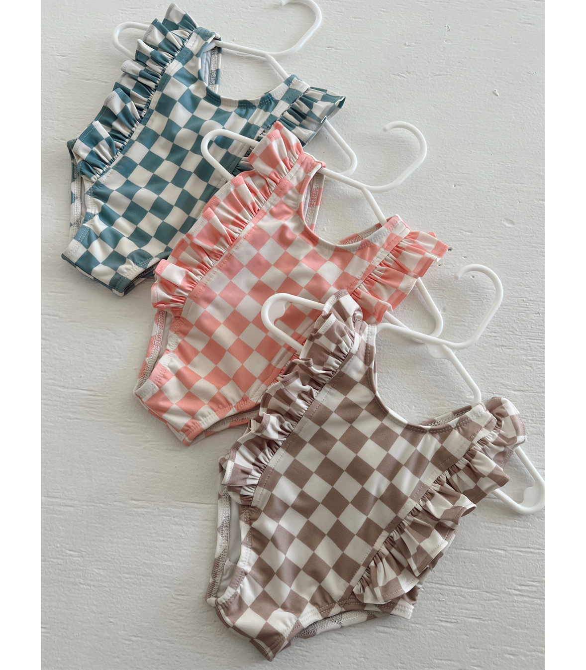 Strawberry Shortcake Checkerboard / Monaco Swimsuit / UPF 50+