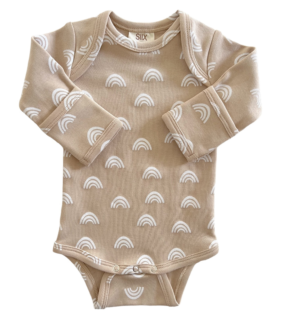 Tan Rainbow / Organic Long Sleeve Bodysuit