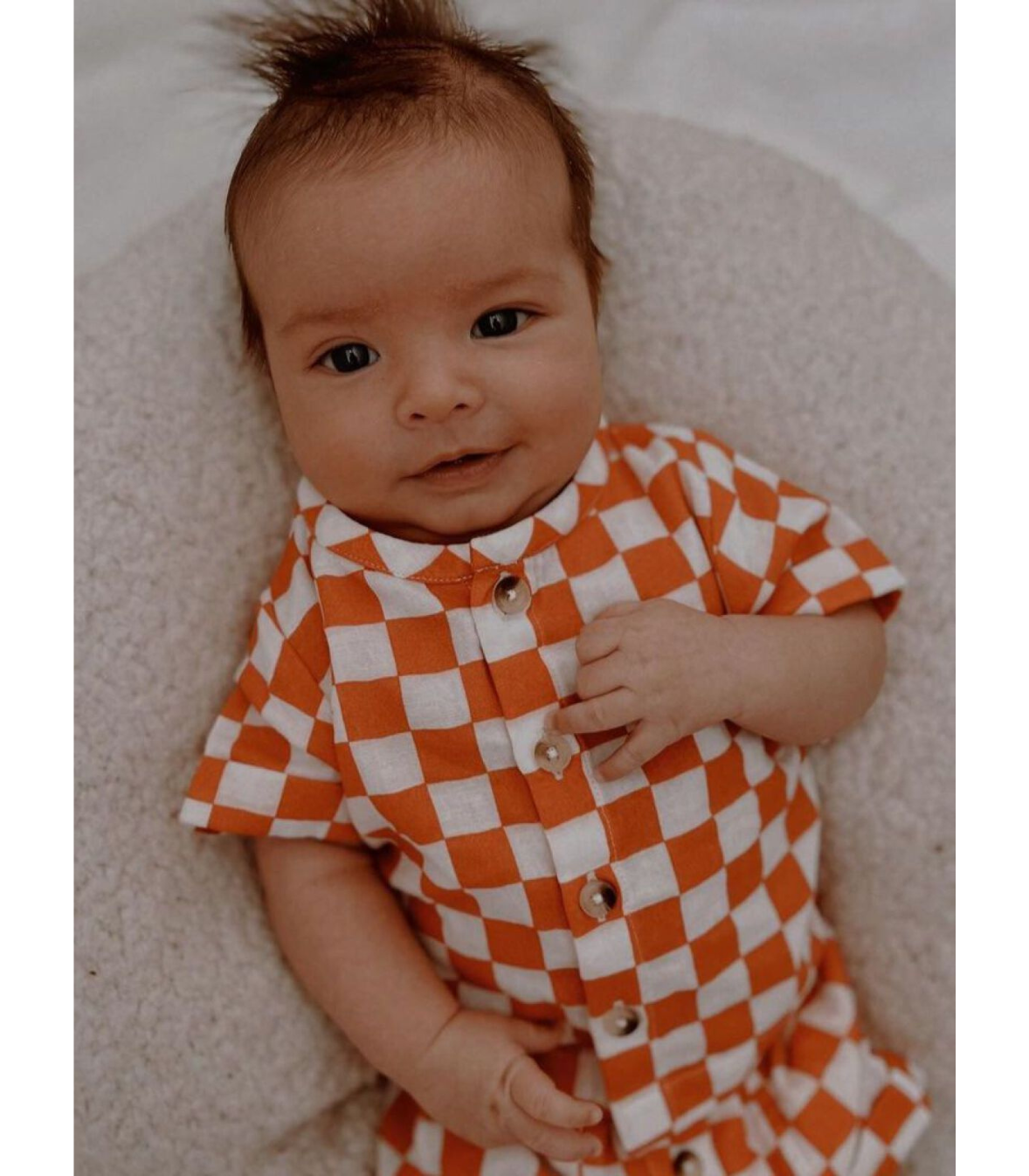 Tangerine Checkerboard / Organic Finley Set