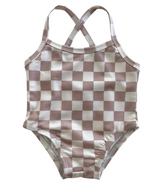 Tiramisu Checkerboard / Marina Swimsuit / UPF 50+