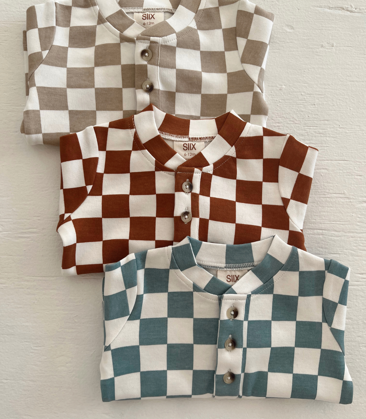 Blueberry Muffin Checkerboard / Organic Wells Top + Pant Set