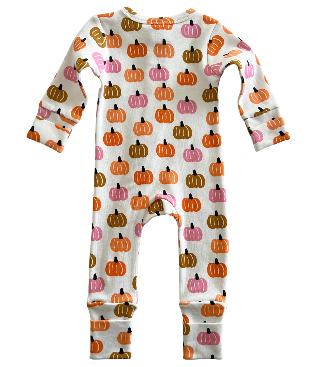 Pink Pumpkin Patch / Organic 2-Way Zip Romper