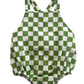 Lime Checkerboard / Organic August Sunsuit