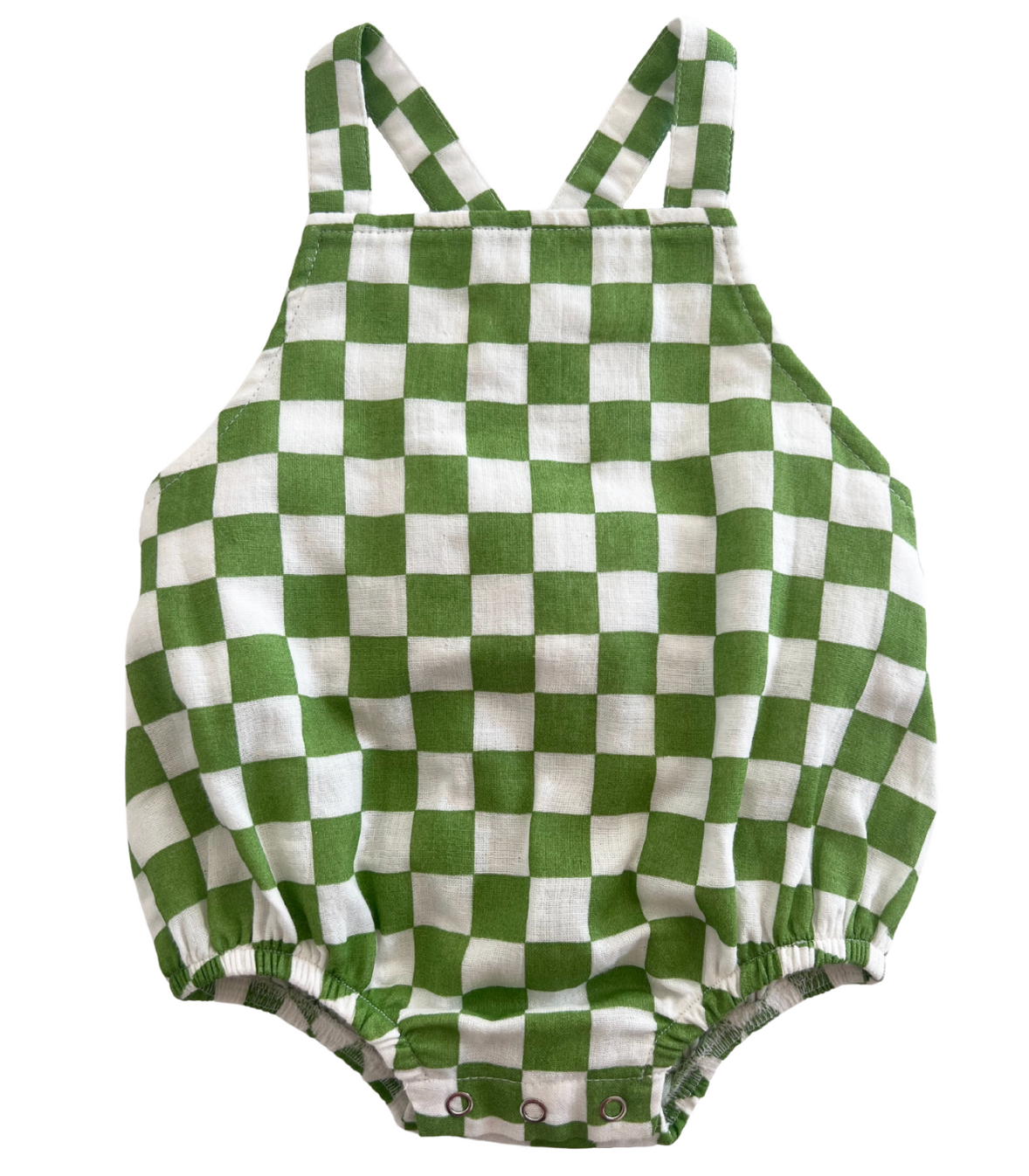 Lime Checkerboard / Organic August Sunsuit