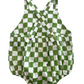 Lime Checkerboard / Organic August Sunsuit