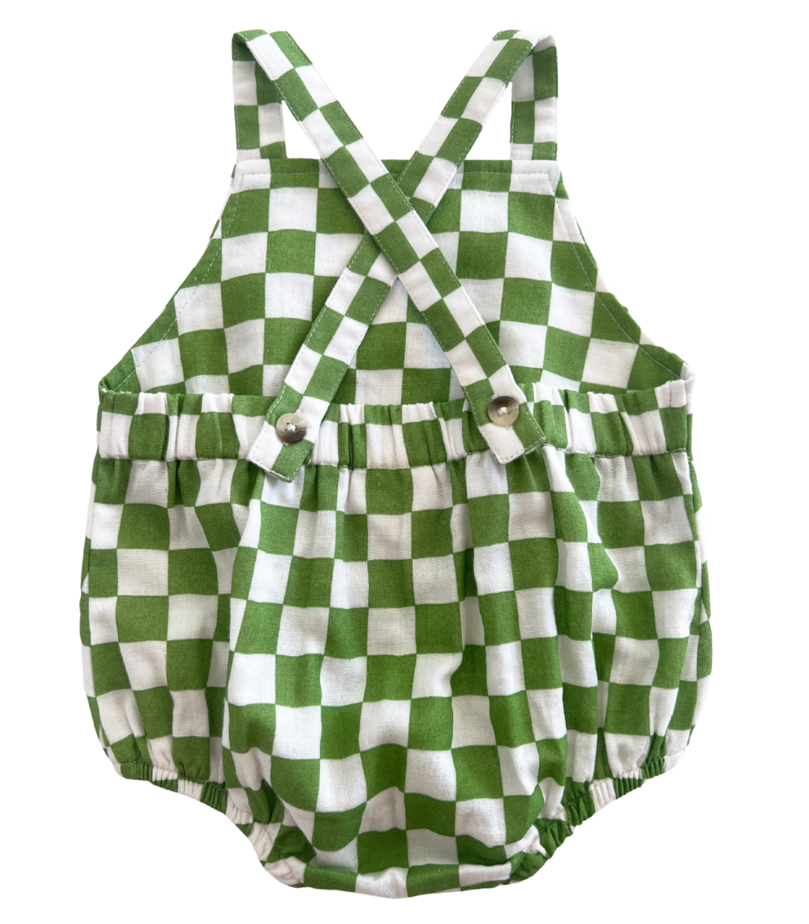 Lime Checkerboard / Organic August Sunsuit