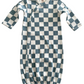 Blueberry Muffin Checkerboard / Organic Gown