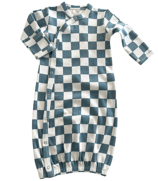 Blueberry Muffin Checkerboard / Organic Gown