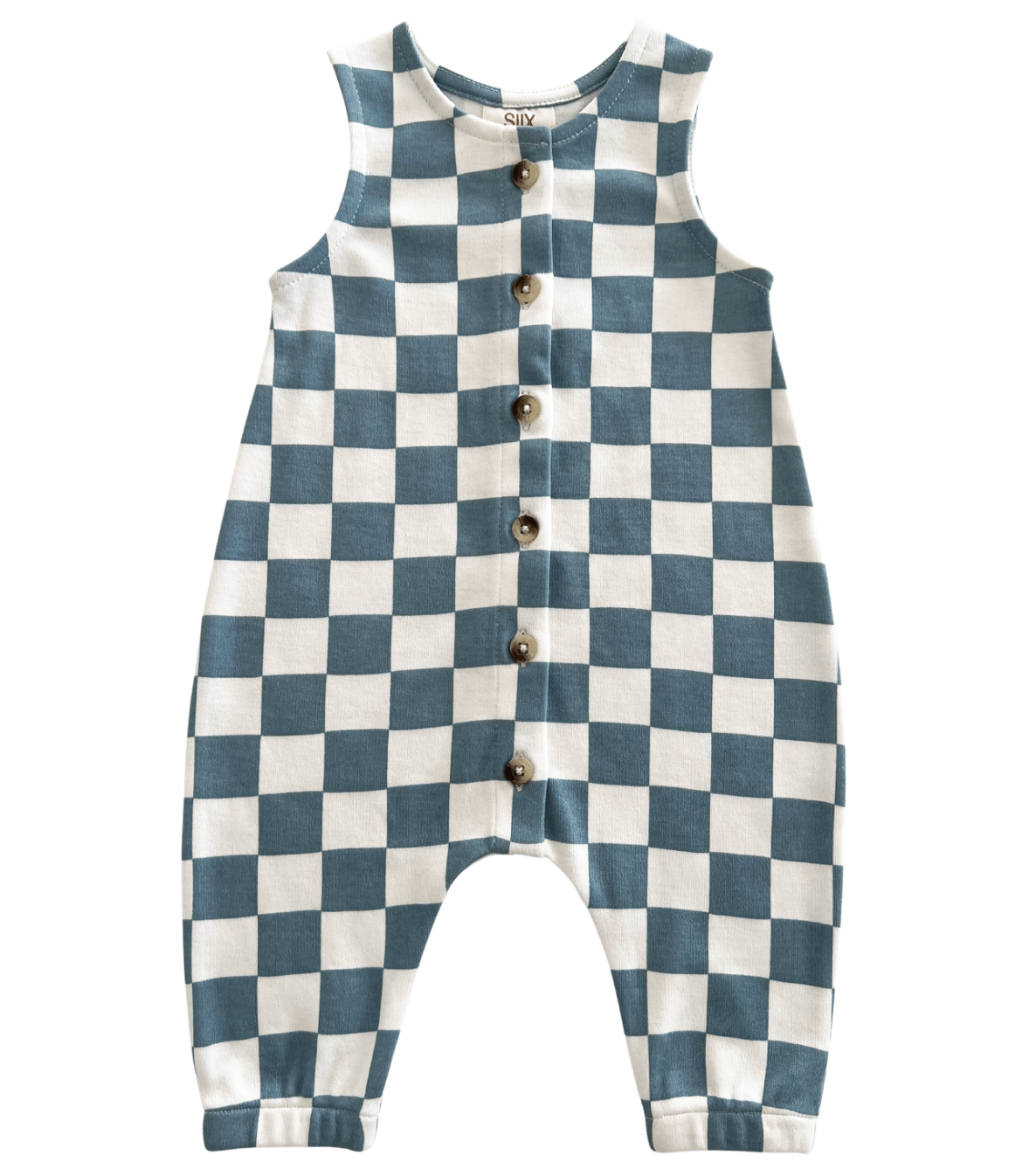 Blueberry Muffin Checkerboard / Organic Bay Jumpsuit