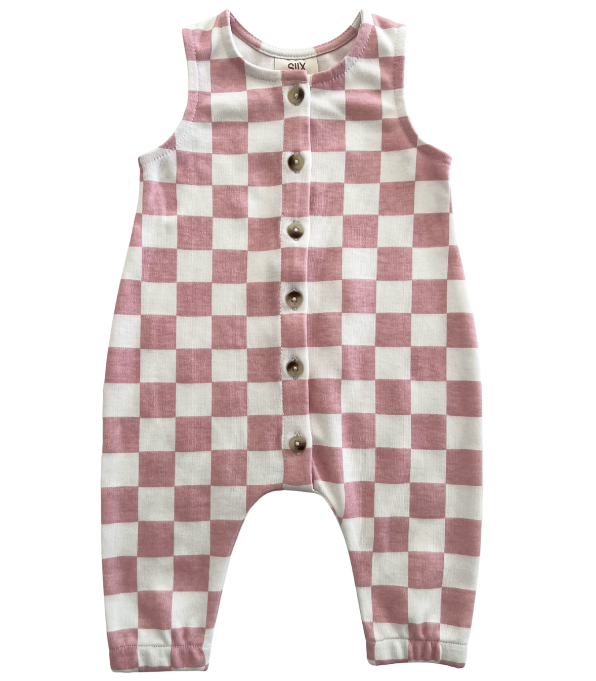 Strawberry Shortcake Checkerboard / Organic Bay Jumpsuit