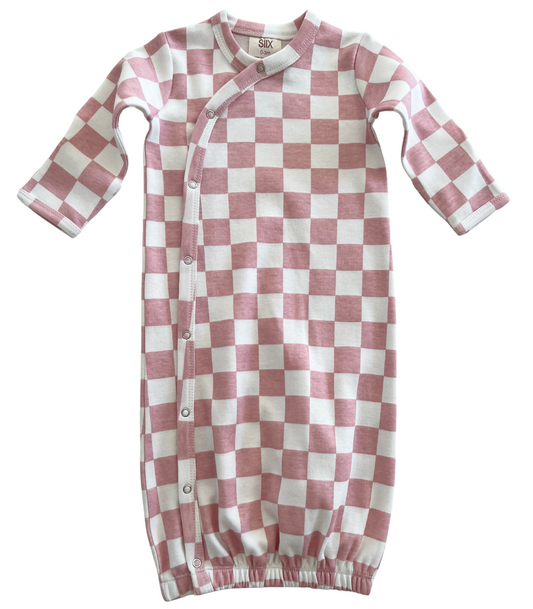 Strawberry Shortcake Checkerboard / Organic Gown