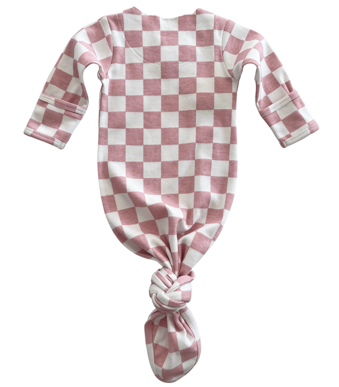 Strawberry Shortcake Checkerboard / Organic Kimono Knot Gown