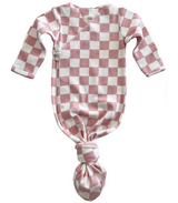 Strawberry Shortcake Checkerboard / Organic Kimono Knot Gown