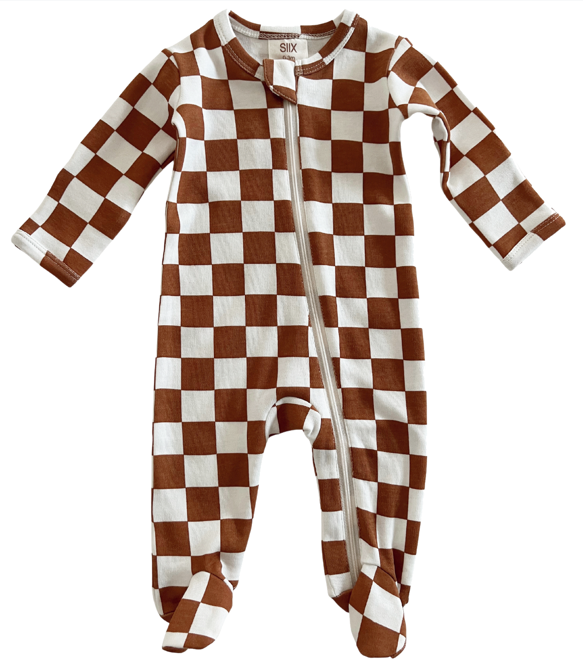 Stracciatella Checkerboard / Organic Zip Footie