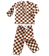 Stracciatella Checkerboard / Organic Wells Top + Pant Set