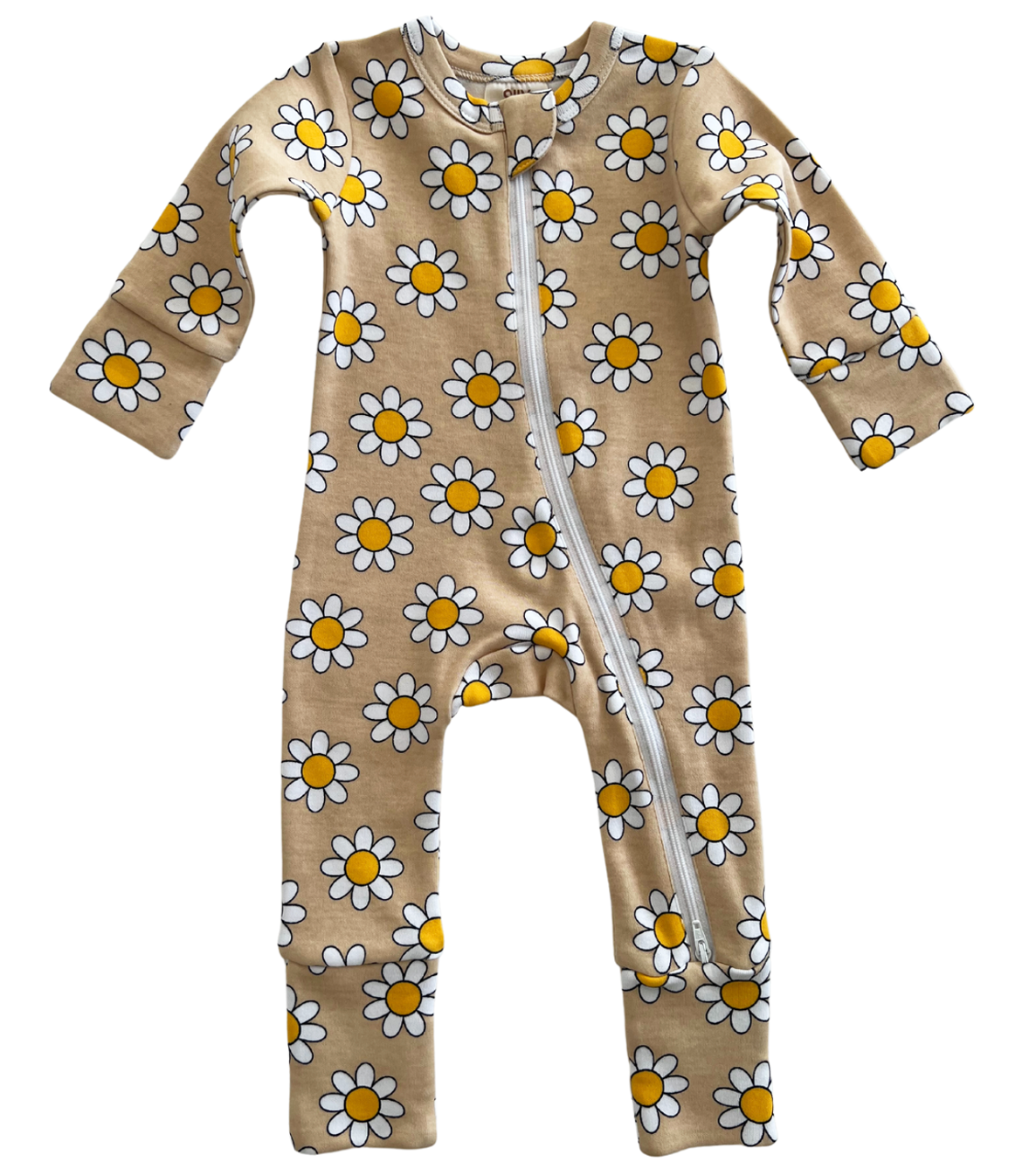 Daisy Pop Biscotti / Organic 2-Way Zip Romper