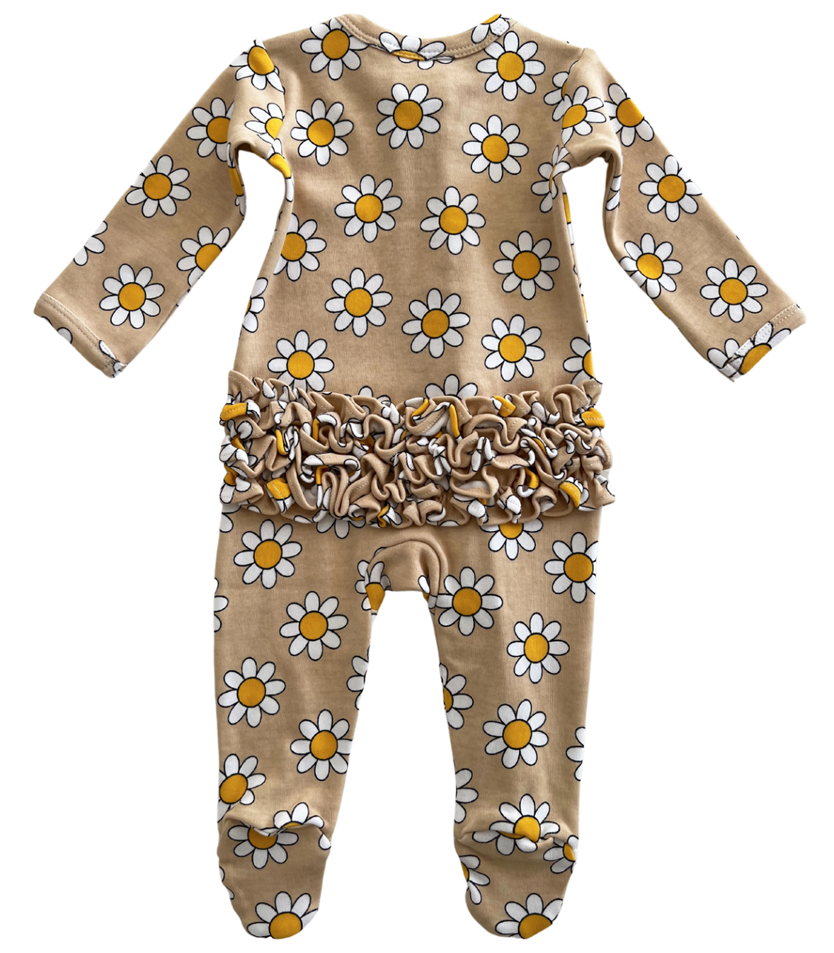 Daisy Pop Biscotti / Organic Frill Zip Footie