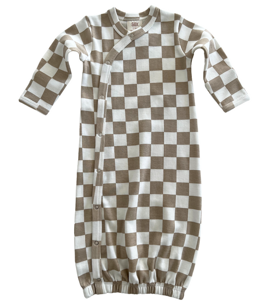 Tiramisu Checkerboard / Organic Gown